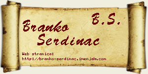 Branko Serdinac vizit kartica